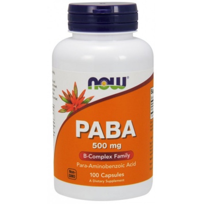 Антиоксидант Now PABA 500 мг 100 капсул