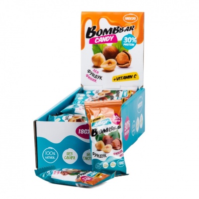 Протеиновые конфеты Bombbar Лён, фундук, финик