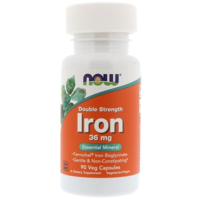 Витамины NOW Foods Iron  36 mg 90 капсул