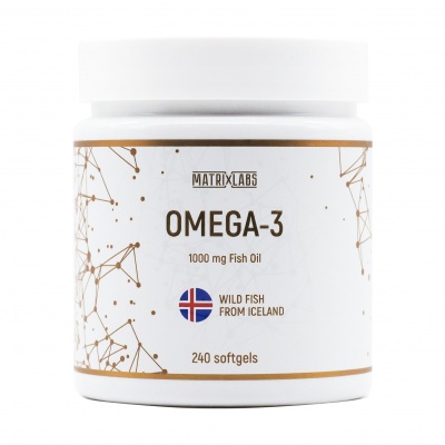 Антиоксидант Matrix Labs Omega-3 Iceland 1000 мг + Vitamin E 240 капсул